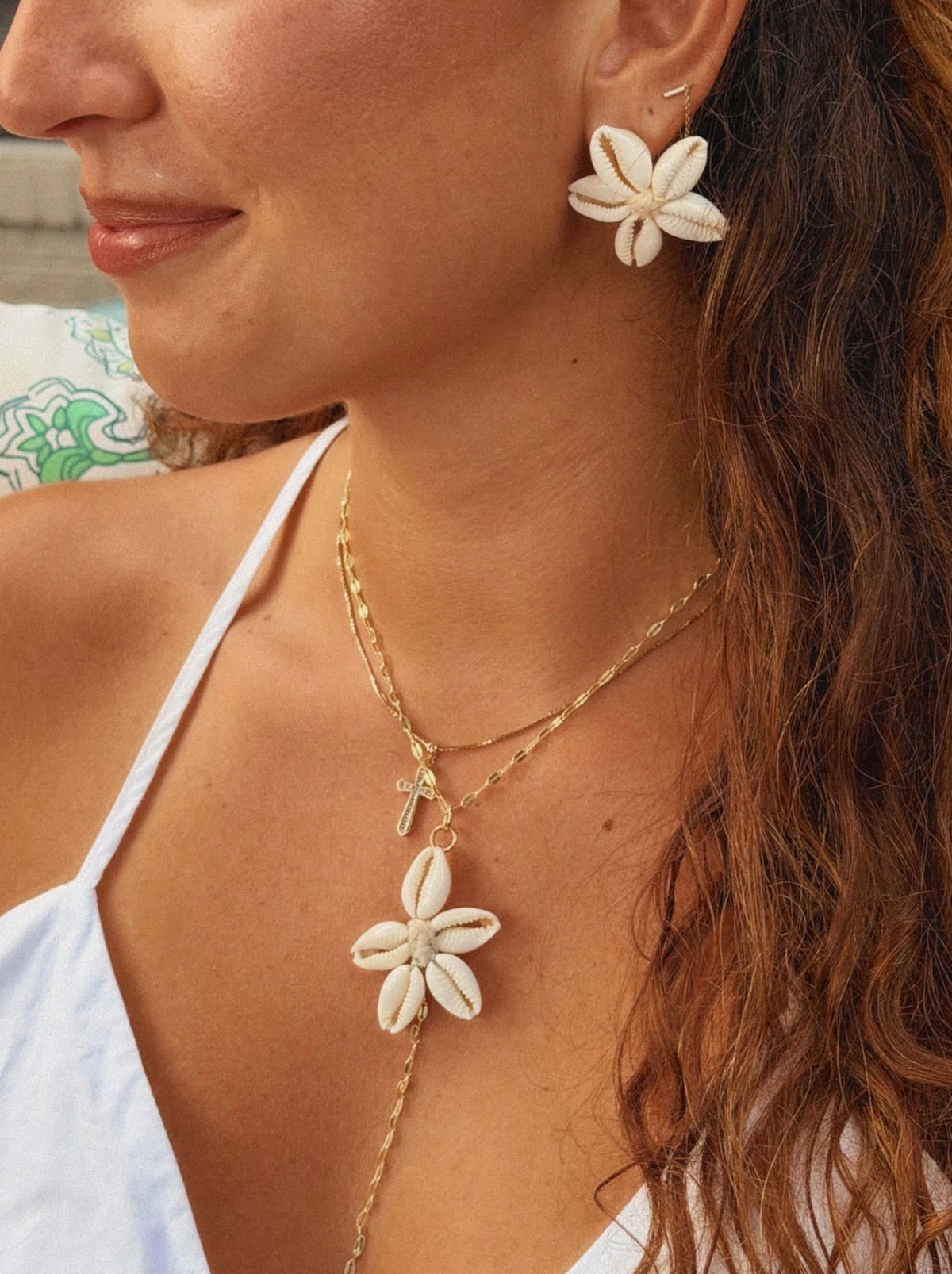 Shell Flower Stud