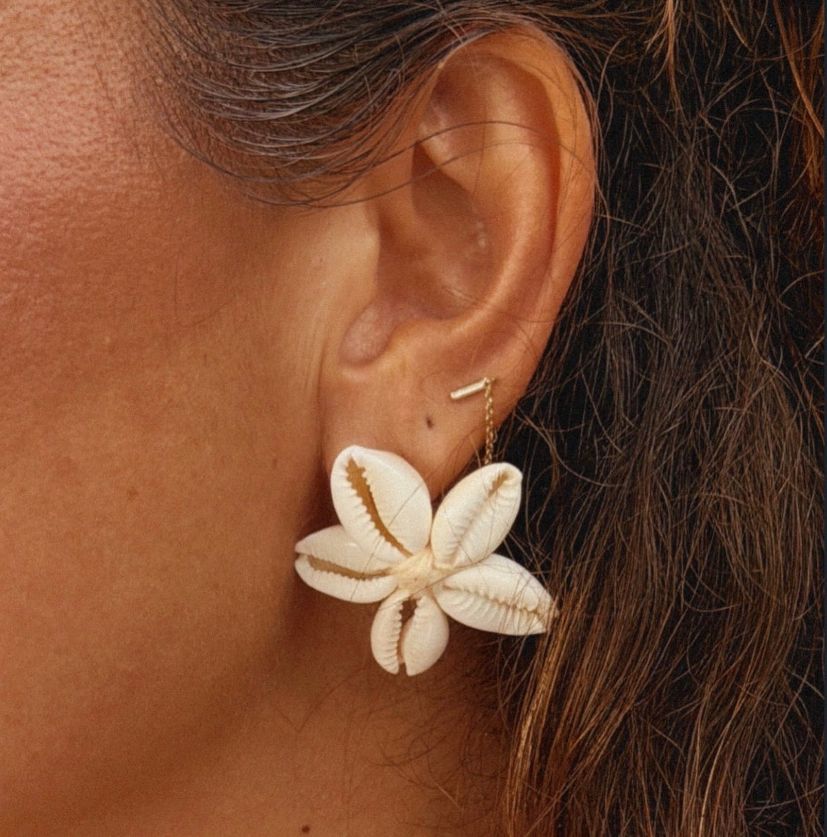 Shell Flower Stud