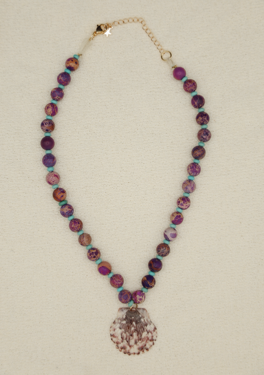 purple bead necklace