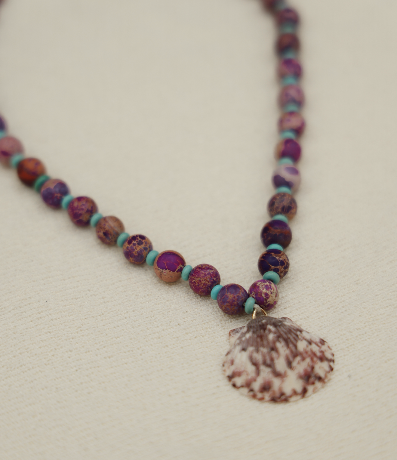 purple bead necklace