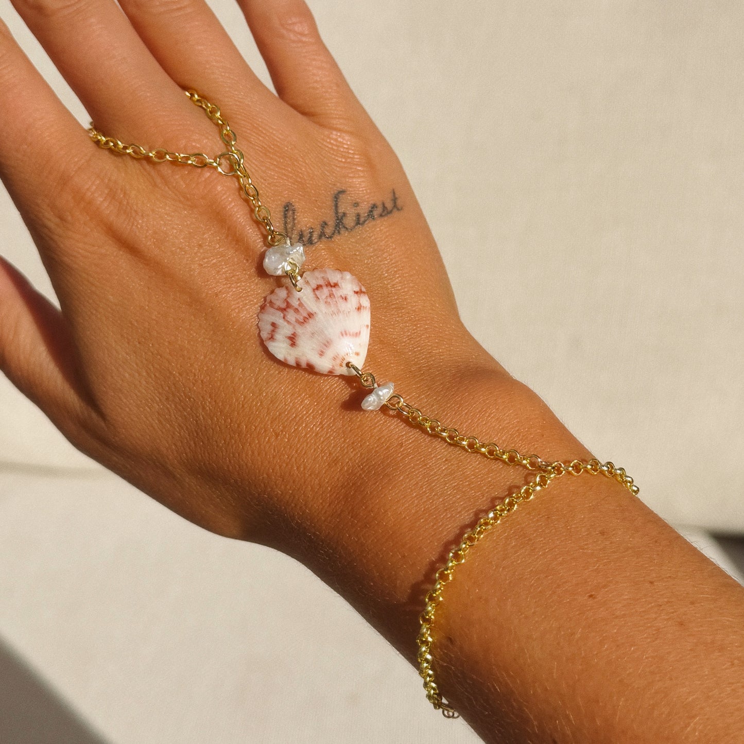 Heart Shell Hand Chain
